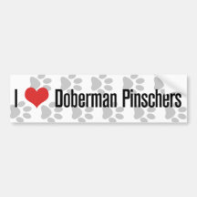 I (heart) Doberman Pinschers Bumper Stickers