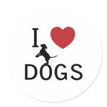 i heart dogs stickers