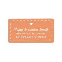 I Heart Dots - Coral Address Label