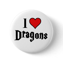 I heart dragons pinback button