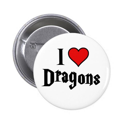 I heart dragons pinback button