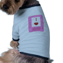 i heart ebooks (pink) doggie t shirt