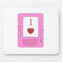 i heart ebooks (pink) mouse pads