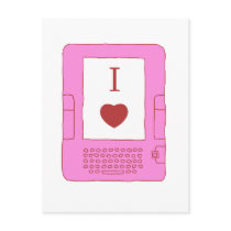 i heart ebooks (pink) post card