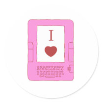 i heart ebooks (pink) stickers