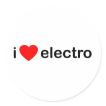 I Heart Electro Round Stickers
