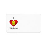 I heart elephants in gold personalized address labels