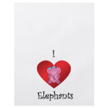 I heart elephants in pink and blue flyers
