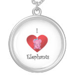 I heart elephants in pink and blue jewelry