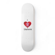 I heart elephants in pink and blue skate board decks
