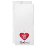 I heart elephants in pink full color rack card