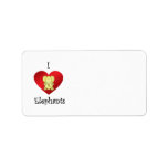 I heart elephants in yellow personalized address label