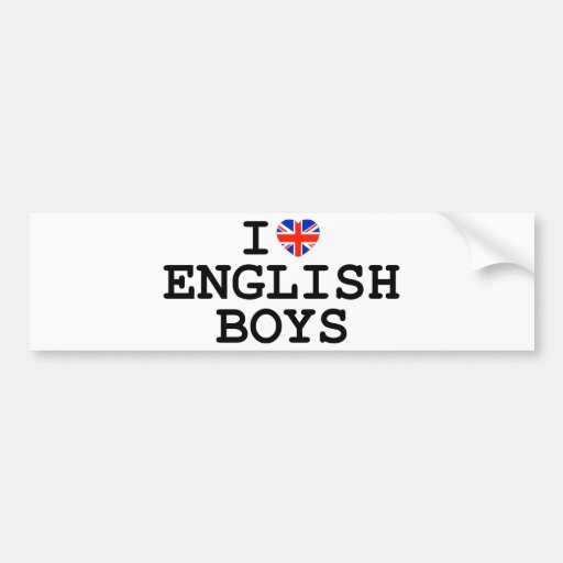 I Heart English Boys Bumper Sticker