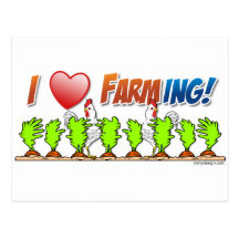 I Heart Farming Post Card