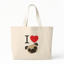 I Heart Fawn Pugs Tote Bag