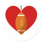 I HEART FOOTBALL PRINT STICKERS