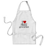 I Heart Free Groceries aprons