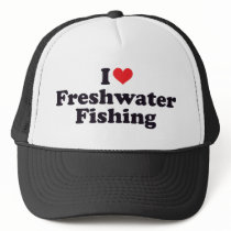 I Heart Freshwater Fishing Mesh Hats