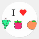I heart fruit stickers