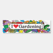 I Heart Gardening Bumper Sticker