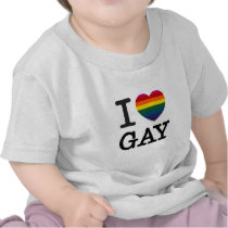 I heart Gay Rainbow Heart T Shirts