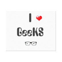 I heart GeeKS Stretched Canvas Prints