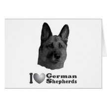 I Heart German Shepherds w/Stylized Image Card