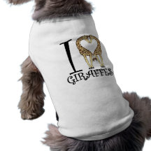 I Heart Giraffes Doggie Tshirt