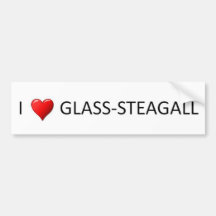 I Heart Glass Steagall Bumper Sticker