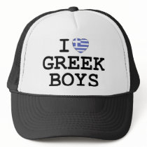 I Heart Greek Boys Hats