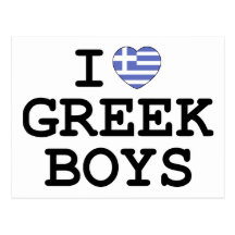 I Heart Greek Boys Postcard