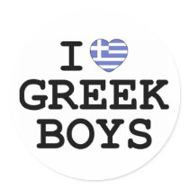 I Heart Greek Boys Stickers