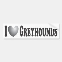 I Heart Greyhounds - Bumper Sticker
