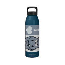 I Heart Hippos Water Bottle