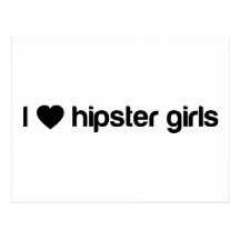 I (heart) hipster girls postcard