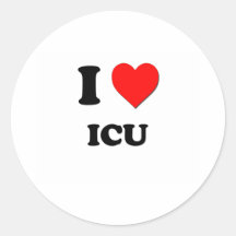 I Heart Icu Round Stickers