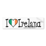 I HEART IRELAND BUMPER STICKERS