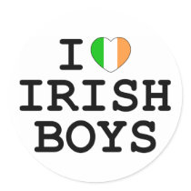 I Heart Irish Boys Round Stickers
