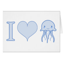 I Heart Jellyfish Greeting Card