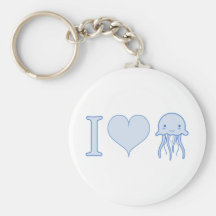 I Heart Jellyfish Keychains