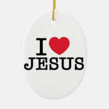 I heart Jesus Christmas Ornament