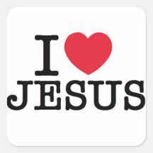 I heart Jesus Square Sticker