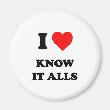 I Heart Know It Alls Refrigerator Magnets