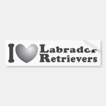 I Heart Labrador Retrievers - Bumper Sticker