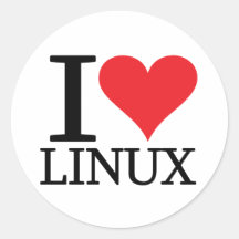 I Heart Linux Round Sticker