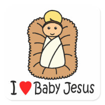 I Heart (Love) Baby Jesus Sticker
