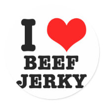 I HEART (LOVE) beef jerky Round Sticker