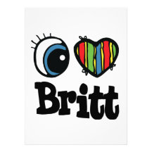 I Heart (Love) Britt Personalized Invitation
