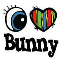 I Heart (Love) Bunny Photo Cutouts