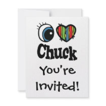 I Heart (Love) Chuck Personalized Invite